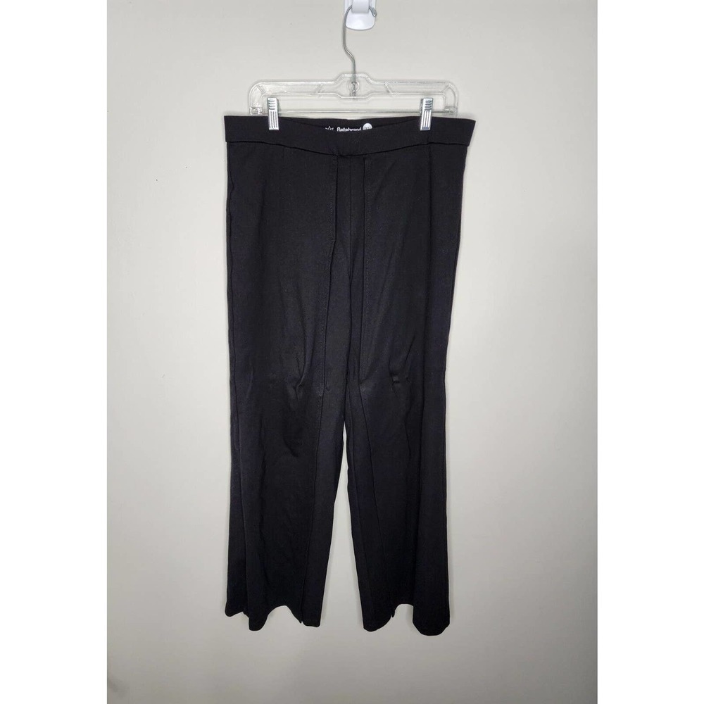 Beta Brand Dress Yoga Pants Black Split Front Wide-Leg Size XL